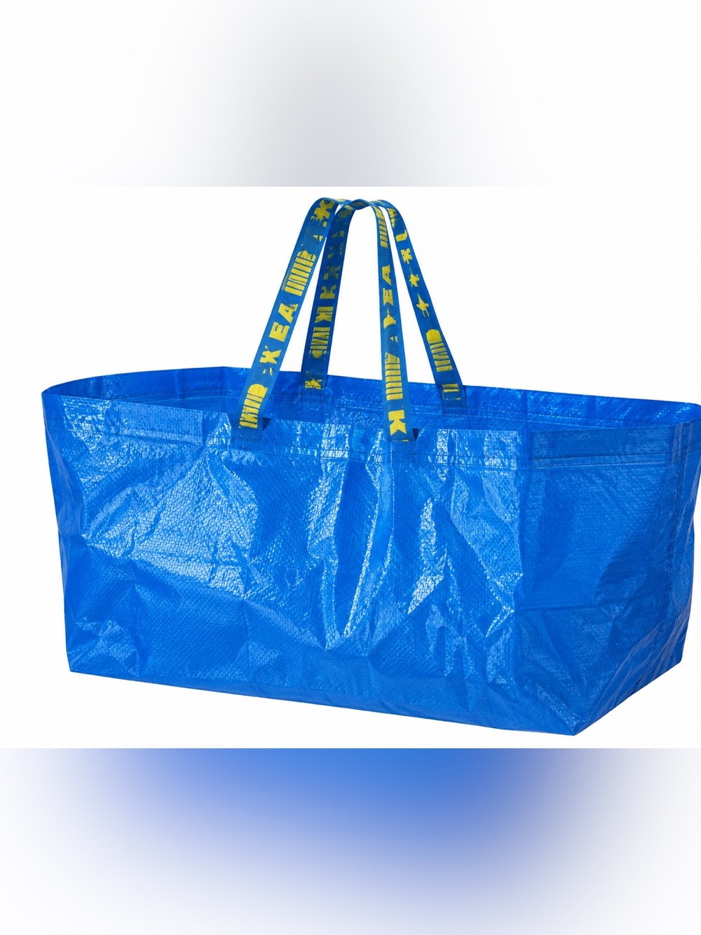 IKEA Large Blue Tote Bag with Yellow Branded Handles